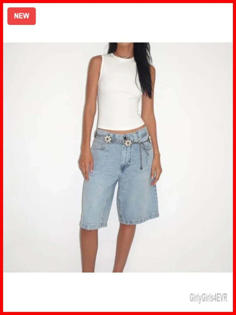 High Waisted Carpenter Denim Shorts with Pockets Y2K Trendy Summer Jorts